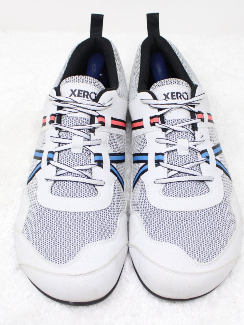 Xero Shoes Mens 13 White/Red/Blue Prio Barefoot Minimalist Walking Sneakers